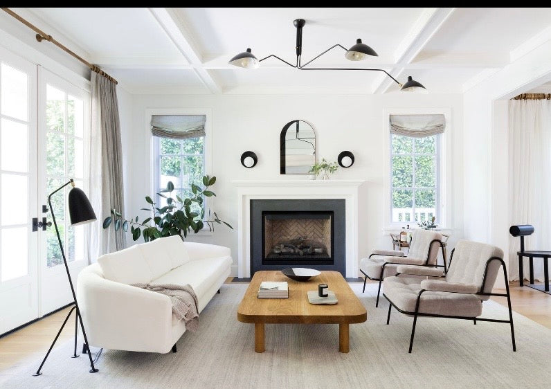 Small apartment interior with soft smart lighting and minimal design