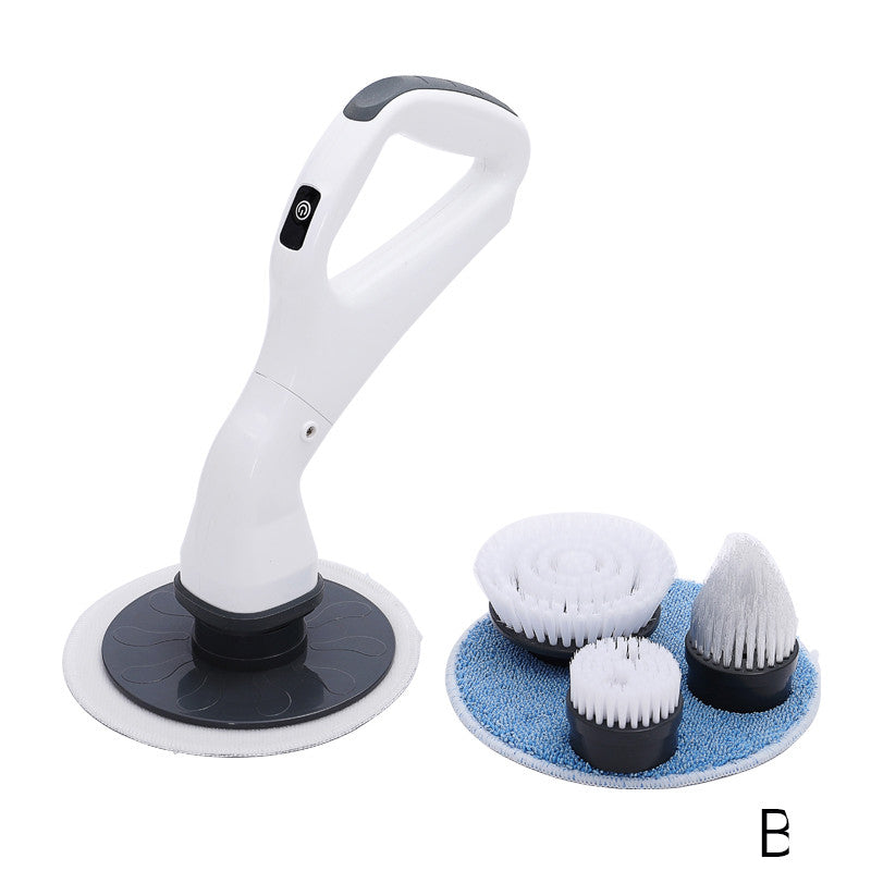 Cordless electric cleaning brush for bathroom and kitchen surfaces