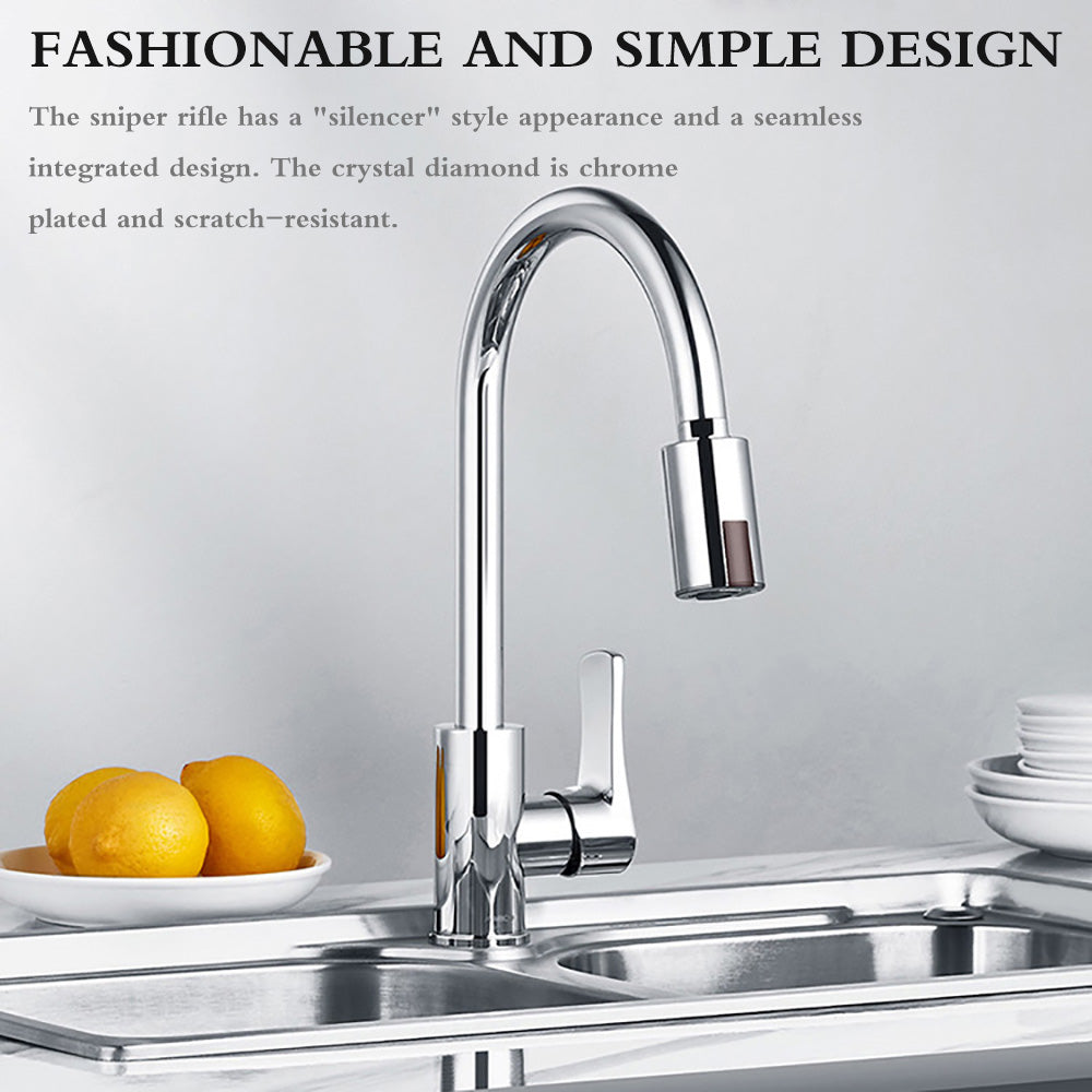 Smart infrared sensor faucet with touch-free hot and cold water control
