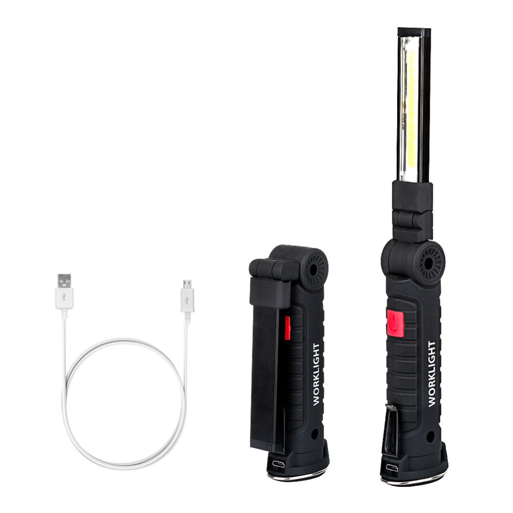 USB rechargeable LED work light for emergency and repair use
