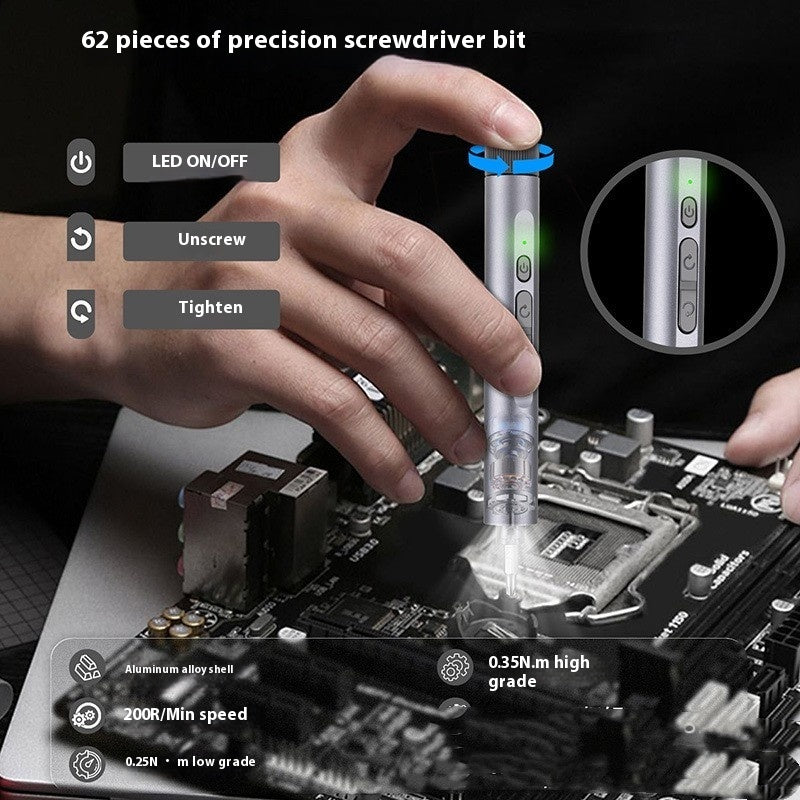 Rechargeable Pen-Style Electric Screwdriver for Small Home Repairs