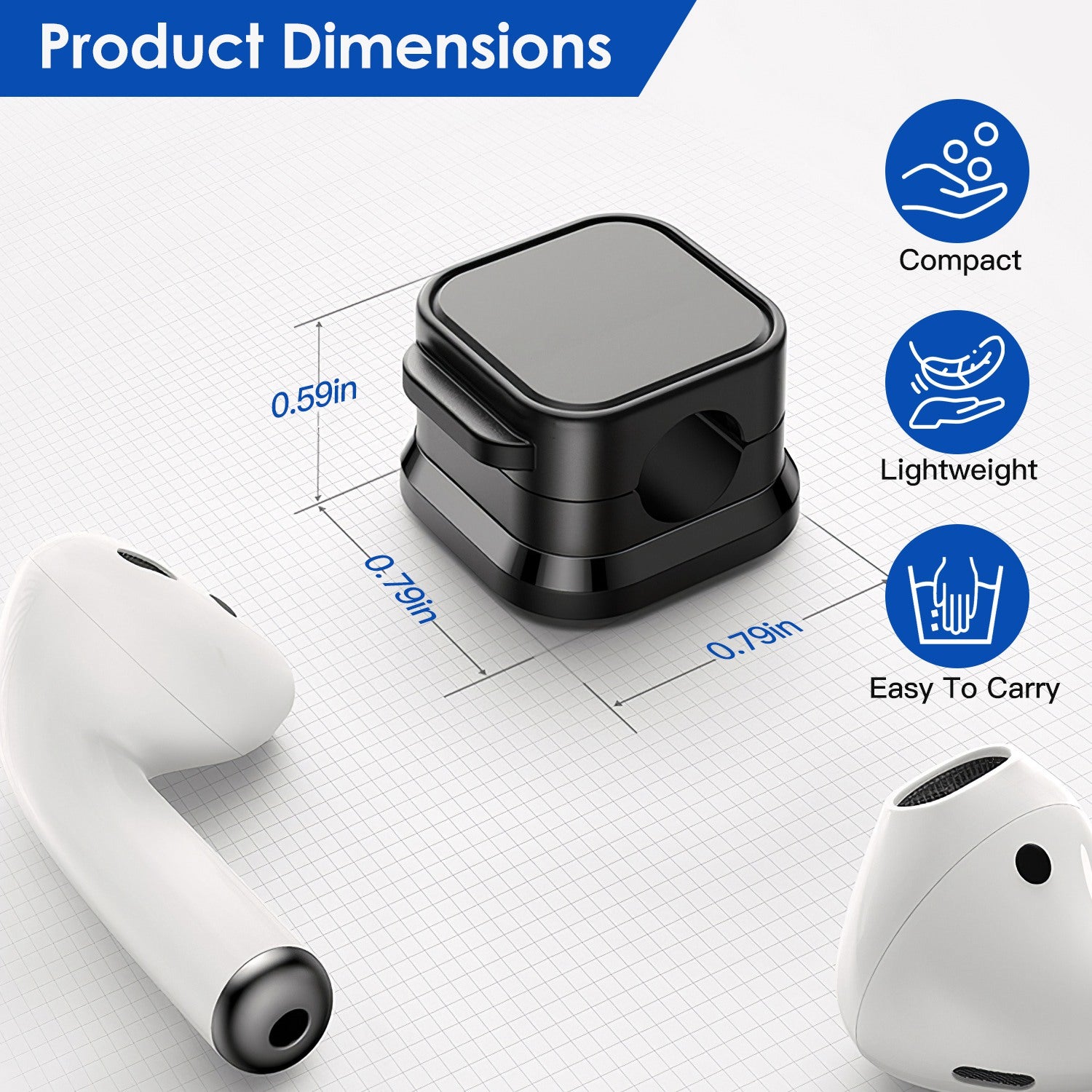 Magnetic cable organizer set holding multiple cables on desk